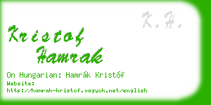 kristof hamrak business card